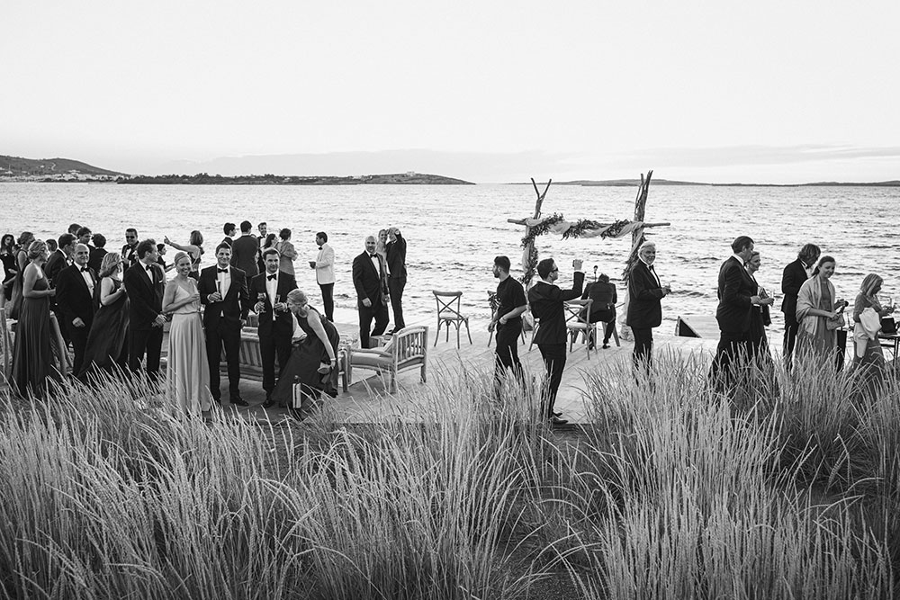 Guests at Wedding Ceremony at the beach Paros Wedding Photography